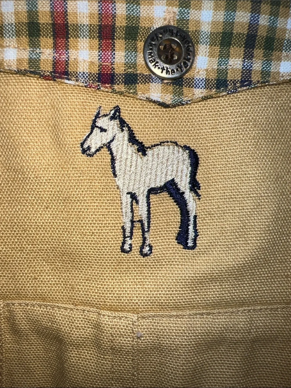 Vintage Kids Mak the Yak Shirt and Overalls with Embroidered Baby Horse.​